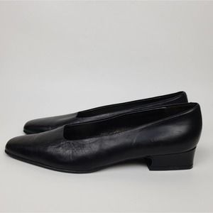 Amalfi | Black Leather Dress shoe, 1" heel